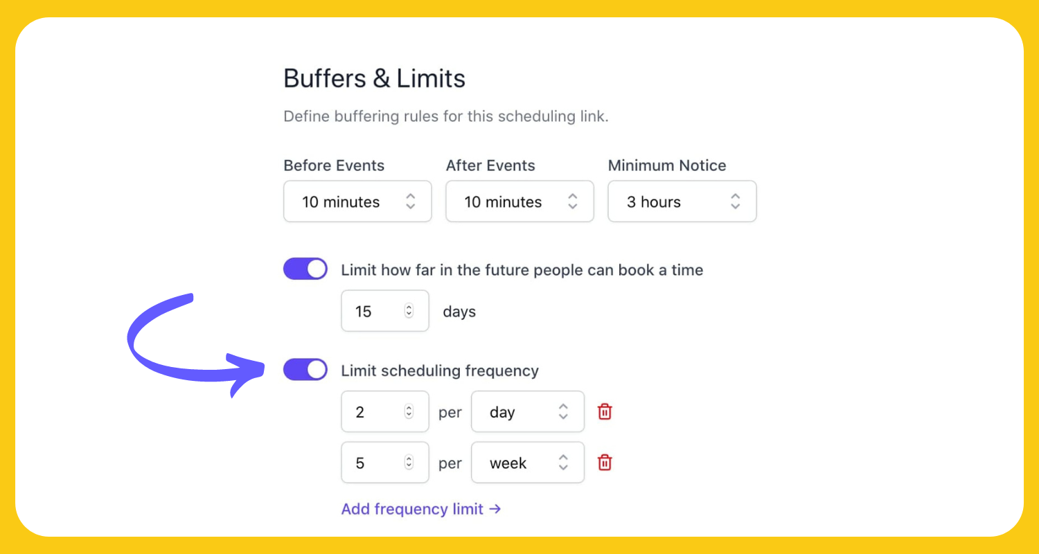 Add meeting buffers and limits with SavveCal