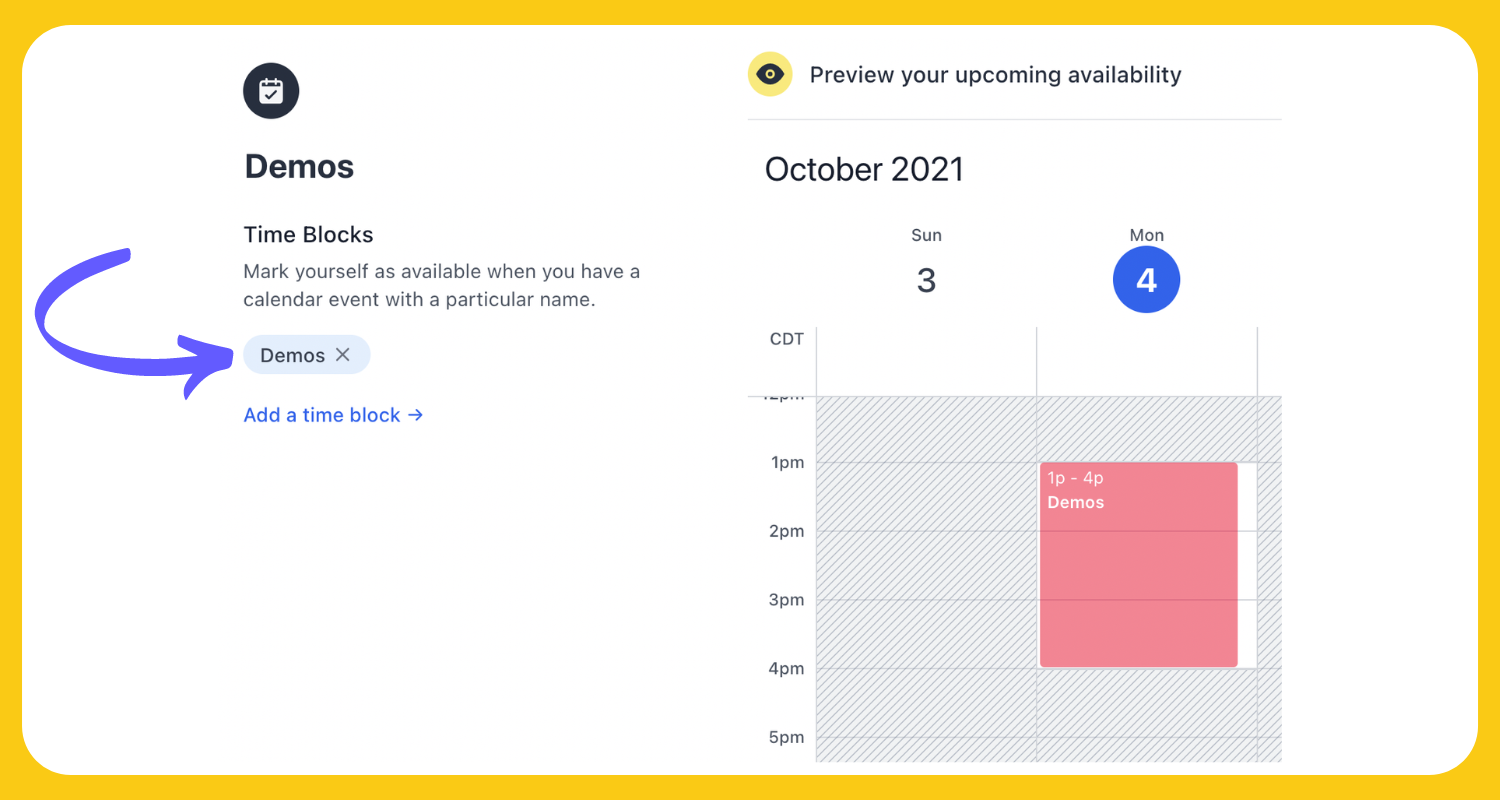 Use time-blocking options with SavvyCal